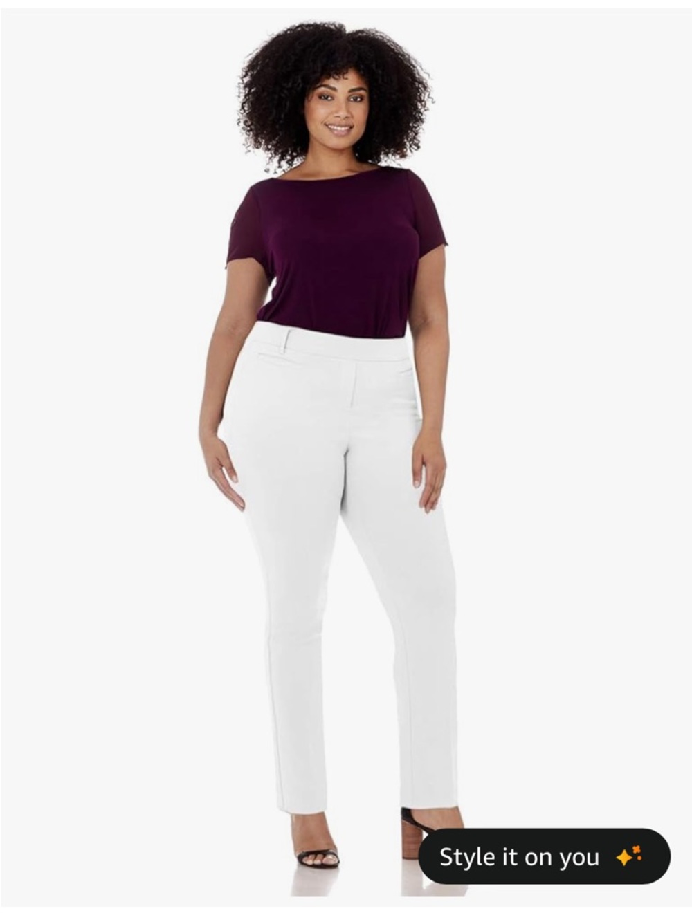 Rekucci Curvy Woman Ease into Comfort  Size 14W Straight Pant w/Tummy Control